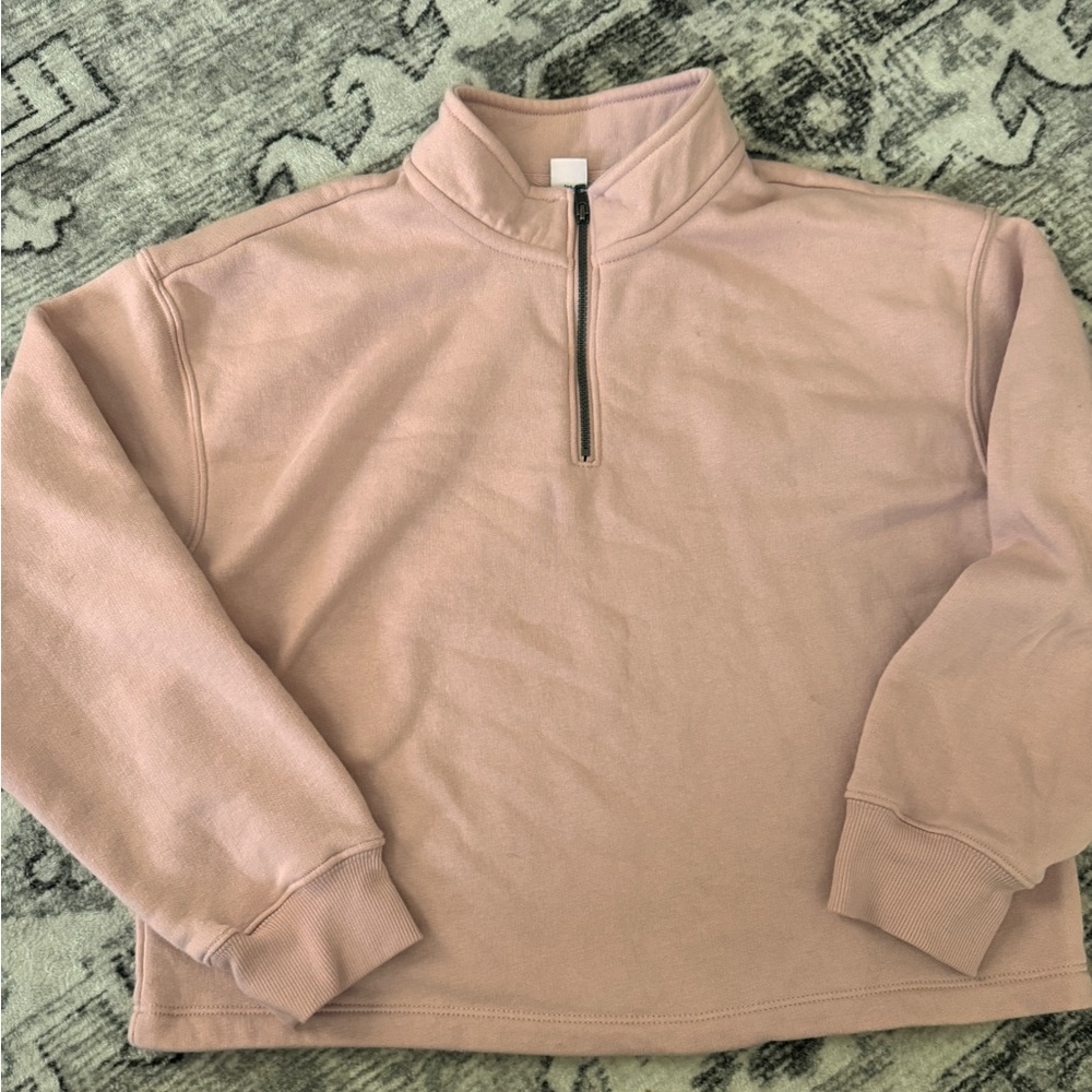 Girls old navy cropped half zip sweatshirt